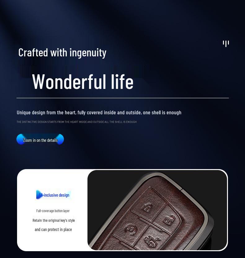 Защитный чехол для ключа Cadillac: Подходит для XT4, XT5, XT6, CT4, CT5 - Оригинальный чехол для ключа автомобиля с пряжкой.