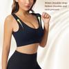 Women's Yoga Fitness Underwear High Elastic Chest Support Gathering Bra Solid U-back Anti-Expose Casual Workout Bralette