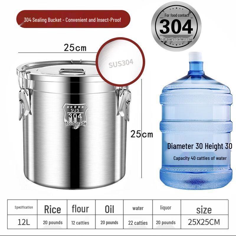 Толстый герметичный контейнер для хранения продуктов из нержавеющей стали 304