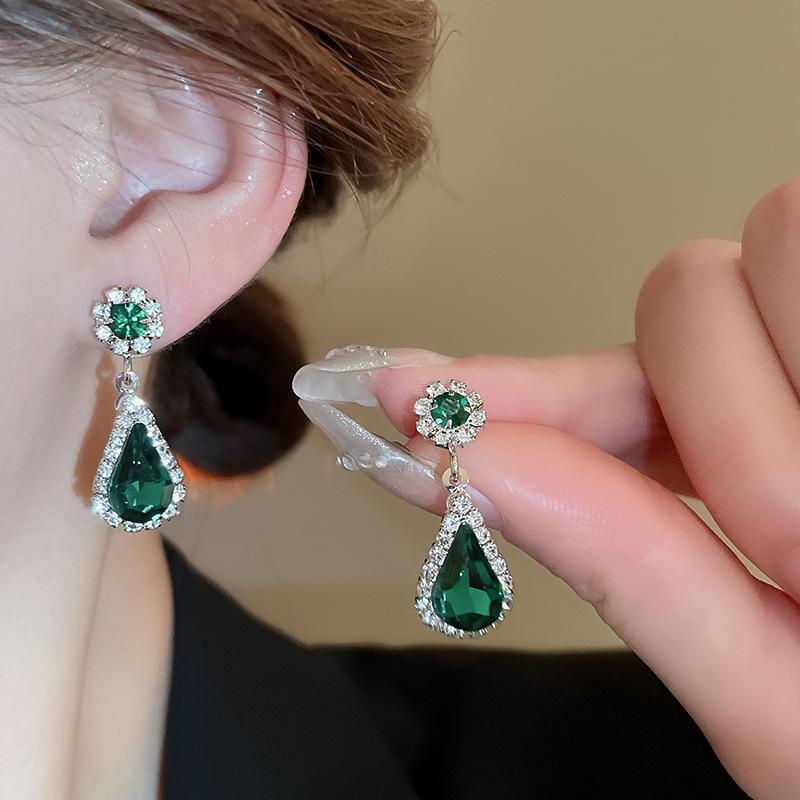 GemChic женские новые винтажные хрустальные стразы-капли сверкающий кулон ожерелье серьги комплект из двух предметов на день рождения рождественский подарок на ювелирные изделия