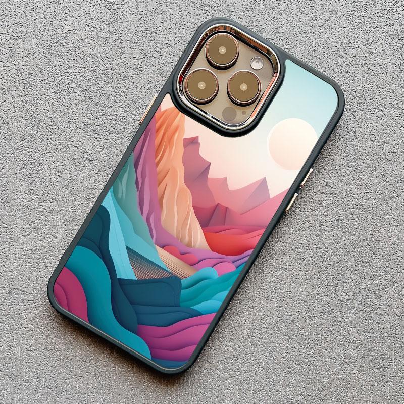Печать чехла для телефона с пейзажем Для iPhone 13 15 11 12 Pro Max 14 7 8 Plus SE2 XS X XR Креативные горы Ударопрочный Мягкий чехол