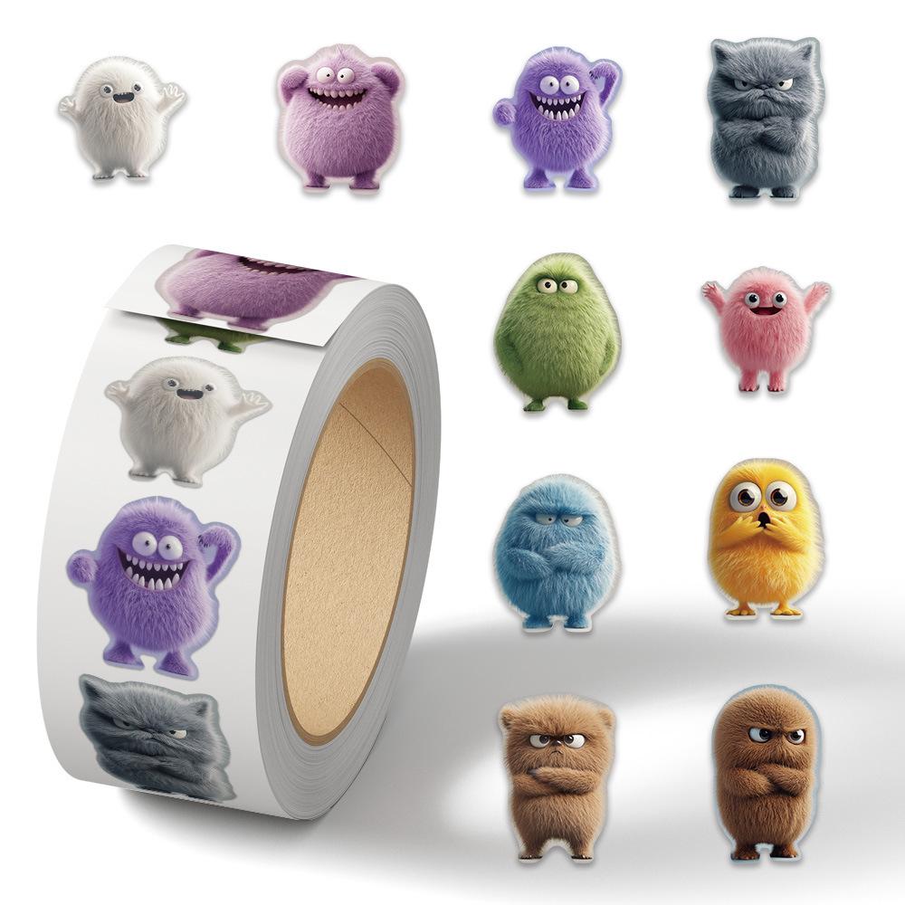 Cartoon Holiday Gift Sealing Stickers - 500 Self-Adhesive Journal Stickers per Roll