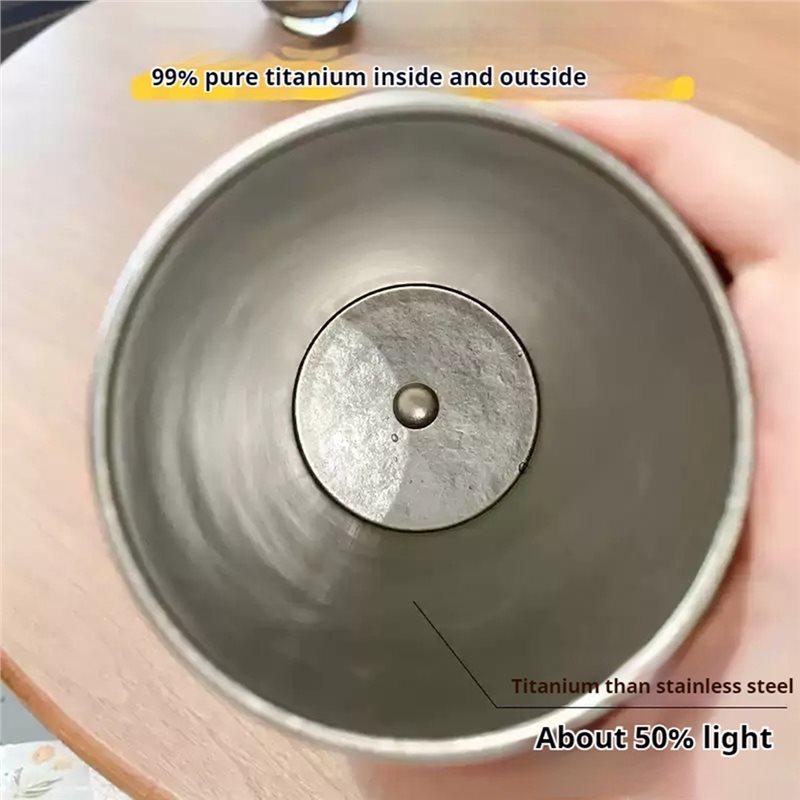 ABKY-High-End Exquisite Pure Titanium Double-Layer Vacuum Flask Coffee Cup Portable High-Value Take-Out