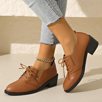 2025 новые туфли на высоком каблуке с глубоким вырезом из маленькой кожи, весна и осень, новые туфли на среднем каблуке на шнуровке для мамы, туфли на толстом каблуке, одинарные туфли женские