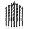 6pc/set 3mm-10mm Cross Hex Tile Bits Glass Ceramic Concrete Hole Opener Alloy 1/4" Hex Shank Drill Bits Tools for Wall Mounts Glass Ceramic Tiles