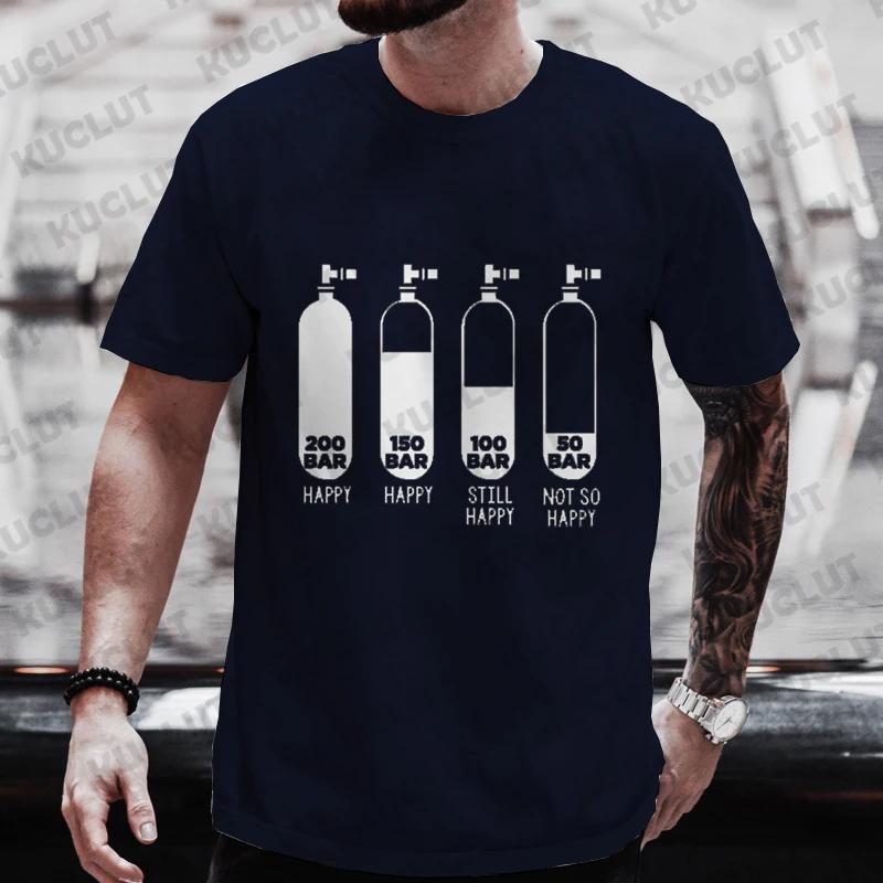 Diver 200 Bar Смешные футболки Мужские летние рубашки Harajuku с коротким рукавом Уличная одежда Топы свободного покроя Одежда для подводного плавания Мужская одежда