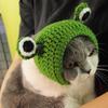 1шт S/M лягушка головной убор для собак и кошек - ручной вязки шерстяной головной убор милый стиль трансформирующийся костюм реквизит