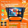 Android 14 Автомобильное радио для Toyota Avensis Touring Sports 2015 - 2018 Плеер Мультимедиа GPS Навигация Стерео CarPlay Авто Видео BT