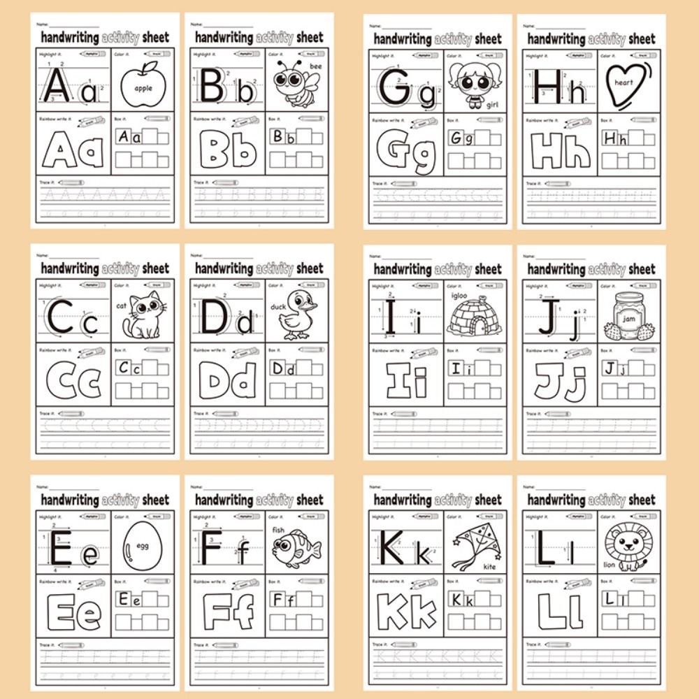 Animal Coloring ABC Tracing Letters Workbook Early Educational Ages 4-6 Early Learning Book 32 Pages Fun Coloring Book