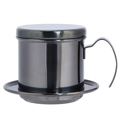 Портативный кофейник из нержавеющей стали с фильтром для капельного кофе для дома, кухни, офиса, для использования на открытом воздухе, черный
