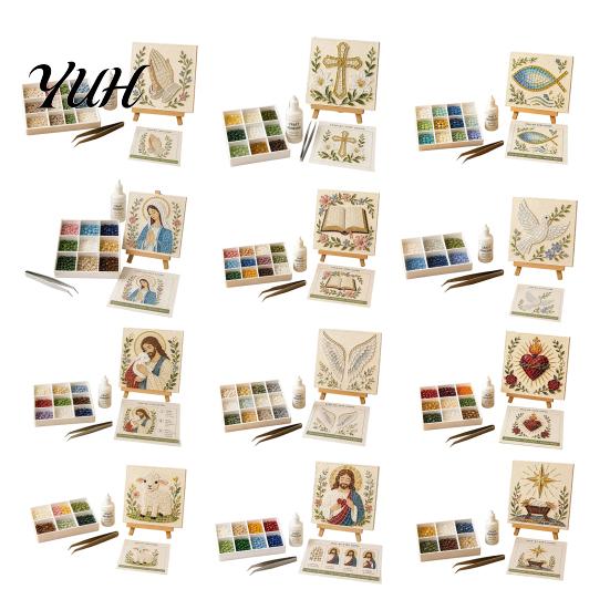 Meaningful Spiritual Art Projects Christian Sea Glass Kit, DIY Religious Mosaic Kit for Adults, Faith Bible Based Creative Hobbies Inspired
