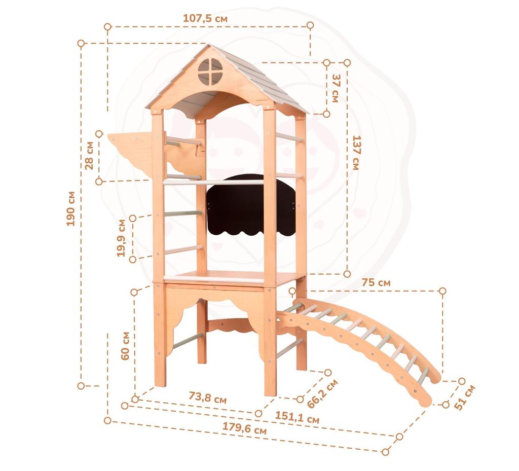 Tower Home Playground - Wood-Pastel
