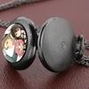 Spy X Family Anime Glass Dome Quartz Pocket Watch Arabic Dial Vintage Pendant Necklace Chain Gifts for Men Women Girls Boys