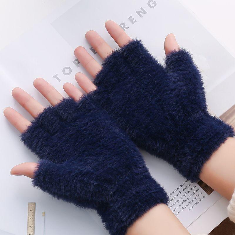 New Winter Style Pineapple Style Imitation Cashmere Full-finger Touch Screen Knitted Warm Jacquard Fashion Plus Velvet Thickened Wool Gloves