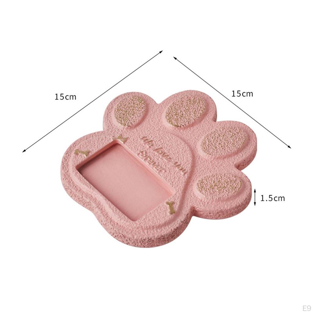 Мемориальный камень с отпечатком лапы для питомцев с фоторамкой 5,9x5,9x0,6 дюйма Подарок соболезнования