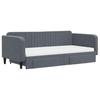 Extendable Daybed with Drawers Dark Grey 100x200 cm Velvet