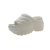 9 Cm Height Increase Slipper Women's Chunky Wedged Shoes Woman High Platform Solid Slides Punk Slipper Gothic Mules Beach Shoes