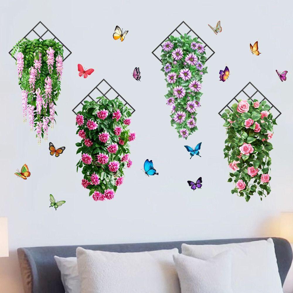 Flower & Butterfly Wall Sticker Multicolor Beautifual Decals Removable Mural Art  Home Decoration