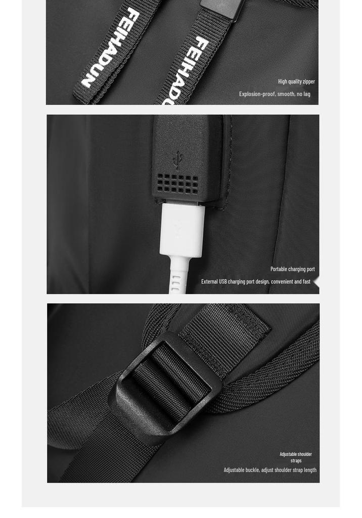Мужской модный рюкзак с двумя лямками для ноутбука с USB, большой вместимости и модного стиля