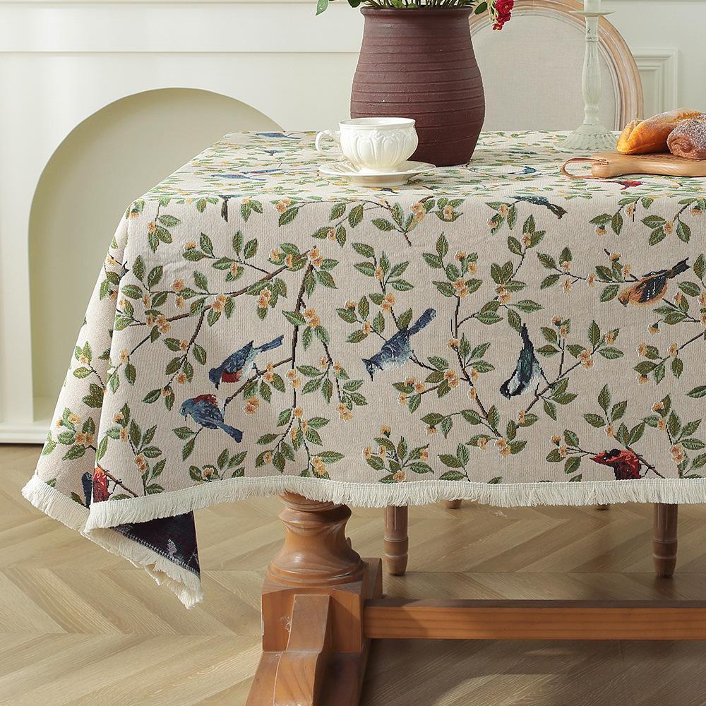 Скатерть в стиле винтажной масляной живописи, чехол для тумбы под телевизор, полотенце, жаккардовая хлопковая льняная ткань, бытовые прямоугольные скатерти