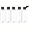 5PCS 50ML Refillable Empty Plastic Transparent Bottle with Flip Cap Portable Squeeze Shampoo Conditioner Travel Bottles