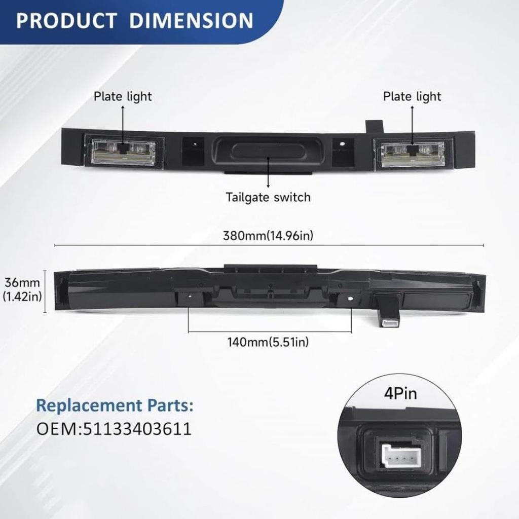 Ручка крышки багажника BMW X3 E83 с замком (51133403611)