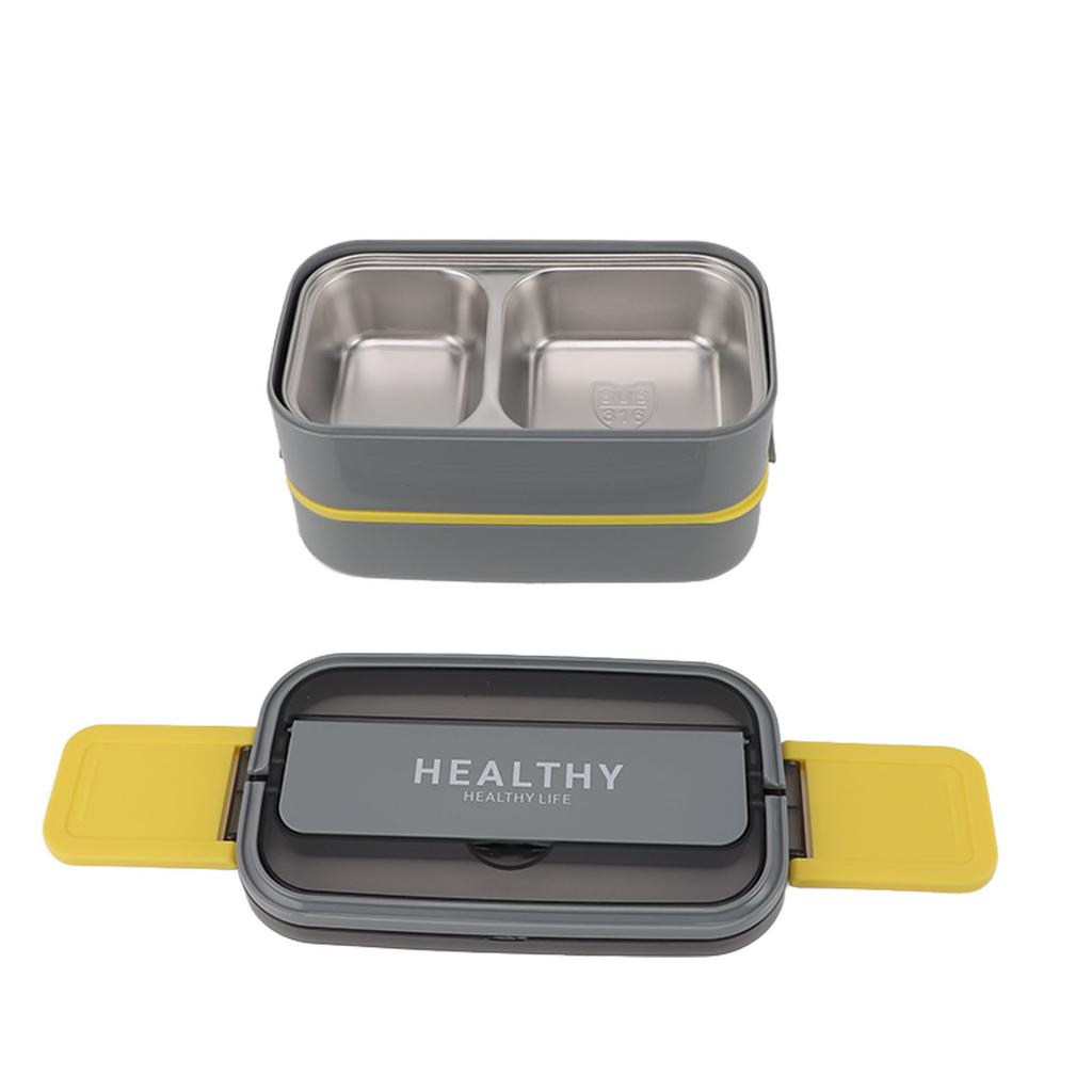 Двухслойный Bento Box 316 из нержавеющей стали с отсеком, портативный ланч-бокс со столовыми приборами для работы