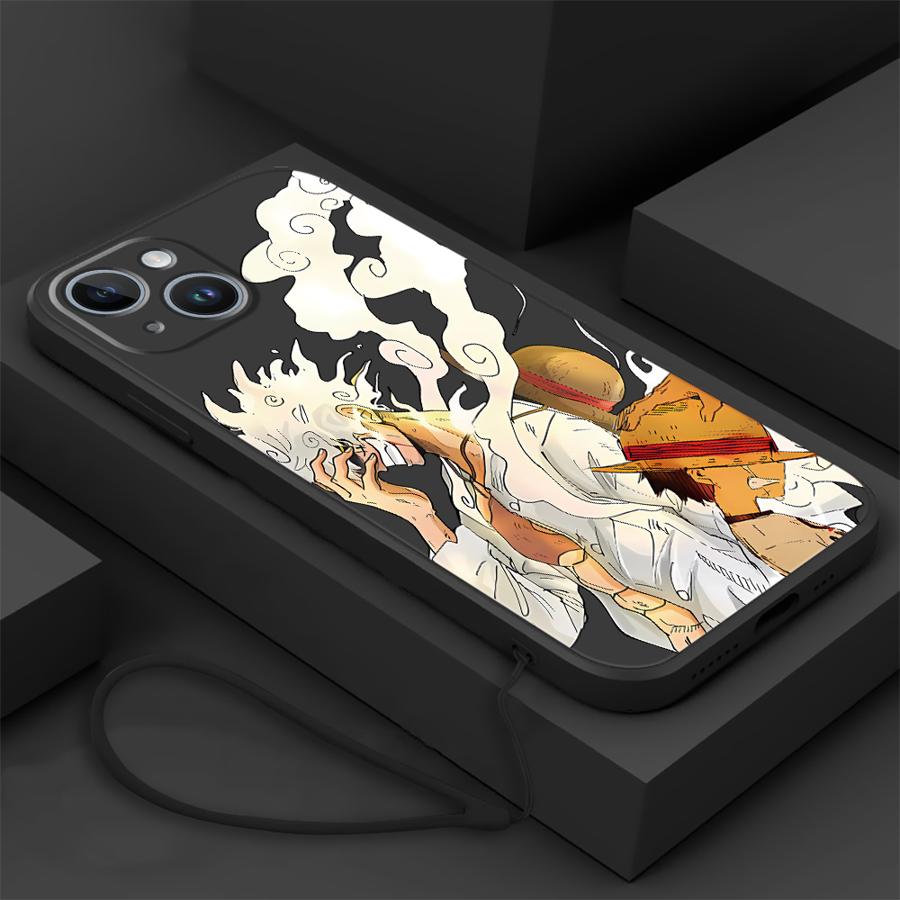 Мягкий чехол для телефона Apple iPhone 14 Pro 13 16 12 7 8 15 Plus XS XR 11 15 16 Pro Max O-One Piece Луффи 5-я передача