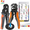 Ferrule Crimper Tool,Ratchet Crimping Tool Kit-Wire Stripper & Crimper Plier , Plier Set with Connectors