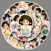 50 Cotton Doll Graffiti Stickers Cartoon Cute Doll Decorative Mobile Phone Case Water Cup Creative Stickers
