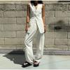 Fashion Women's Vest Top Trouser Suits Sleeveless V-Neck Straight Pants Lady Set 2025 Spring Summer Elegant 2 Pieces Set Women