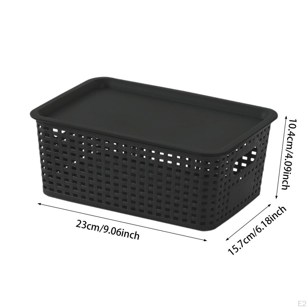 Плетеная корзина для хранения, контейнер для организации, офис, спальня, кладовая, стол