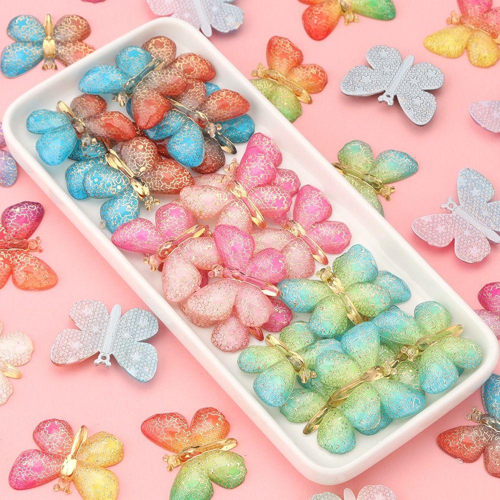 Two-tone Gradient Butterfly Beads For DIY Necklace Bracelet Jewelry Making Accessories