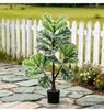 High-End Luxury Rubber Tree Fake Plant with Green Banyan Leaves - Indoor Floor Decor