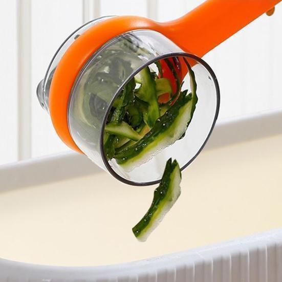 Овощечистка из нержавеющей стали с контейнером для сбора очистков Двусторонняя эффективная машина для чистки Многофункциональные овощечистки для домашней кухни