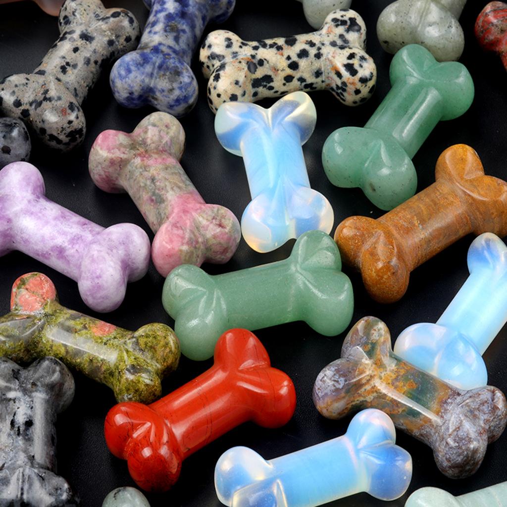 1 шт. мини-духовный исцеляющий хрустальный орнамент, украшение в форме кости, натуральный камень, драгоценный камень для украшения питомника или домашнего интерьера, ювелирные изделия 34x20 мм