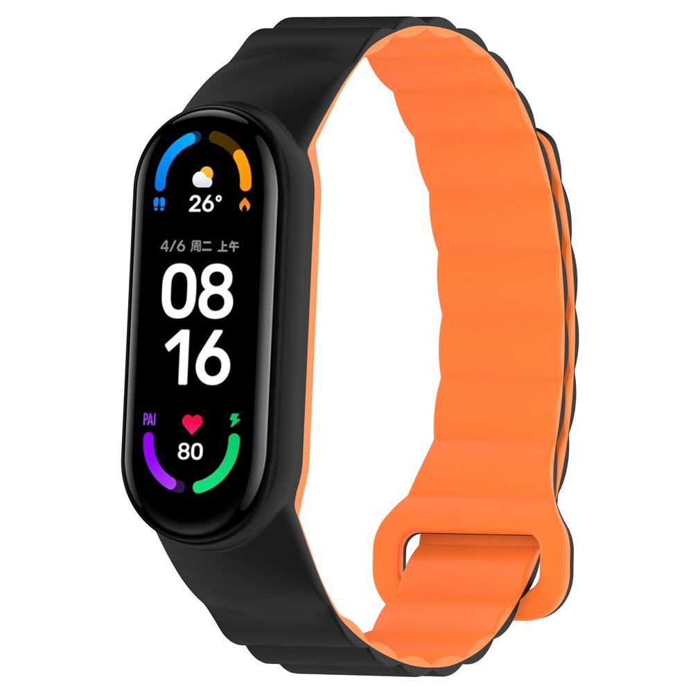 Магнитный браслет для Mi Band 7, ремешок, аксессуары, спортивные силиконовые резиновые умные часы, ремень Correa, ремешок Xiaomi MiBand 4, 6, 5