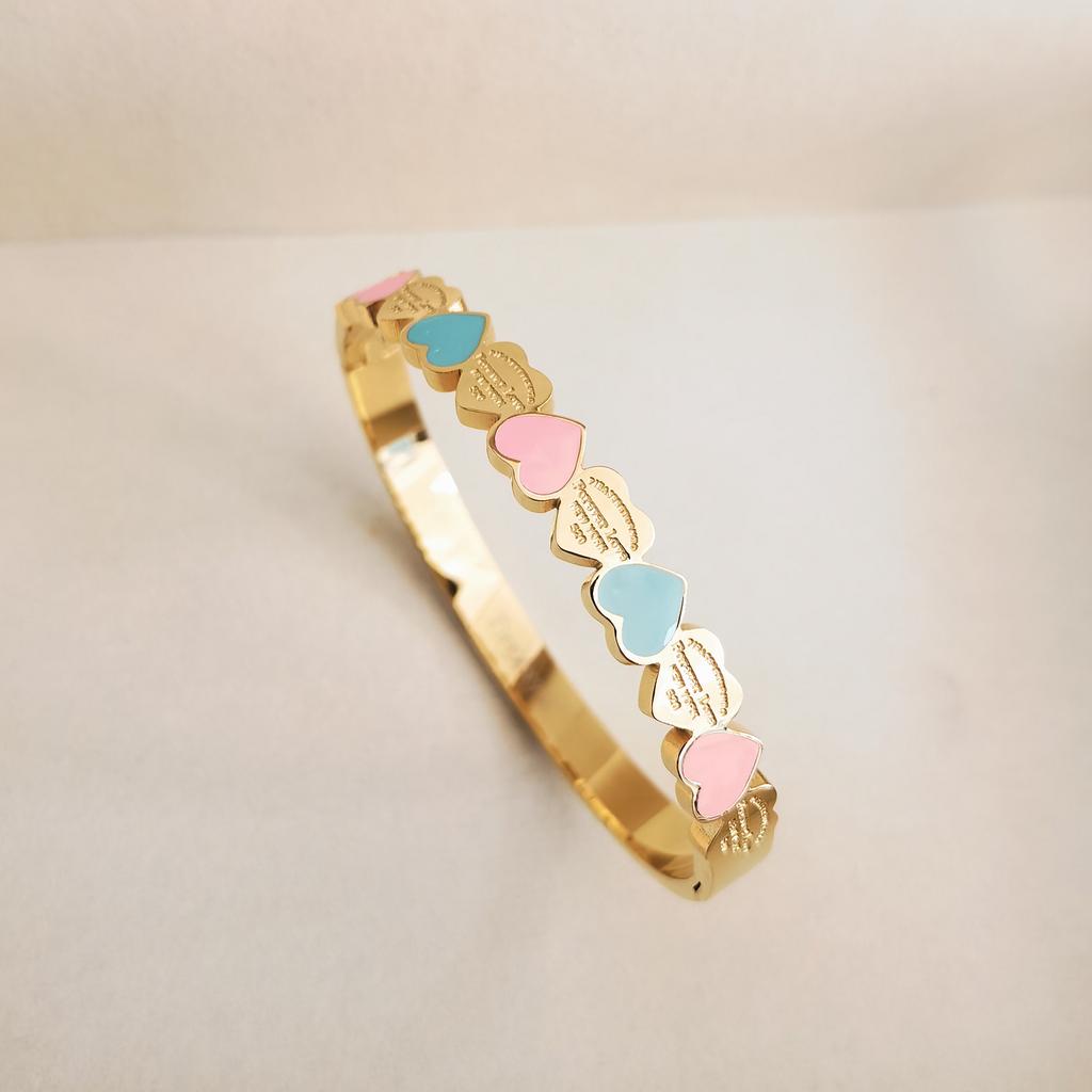 Epoxy Double T Bracelet Color Multi-Love T Home Bracelet 18K Vacuum Bracelet Women