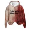 Women's 3D Bloody Letters Printed Long Sleeved Loose Hooded Sweatshirt New Halloween Ladies Casual Long Sleeved Pullover
