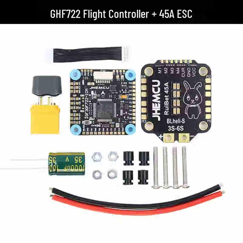 Полетный контроллер JHEMCU GHF722 и стек ESC 45A