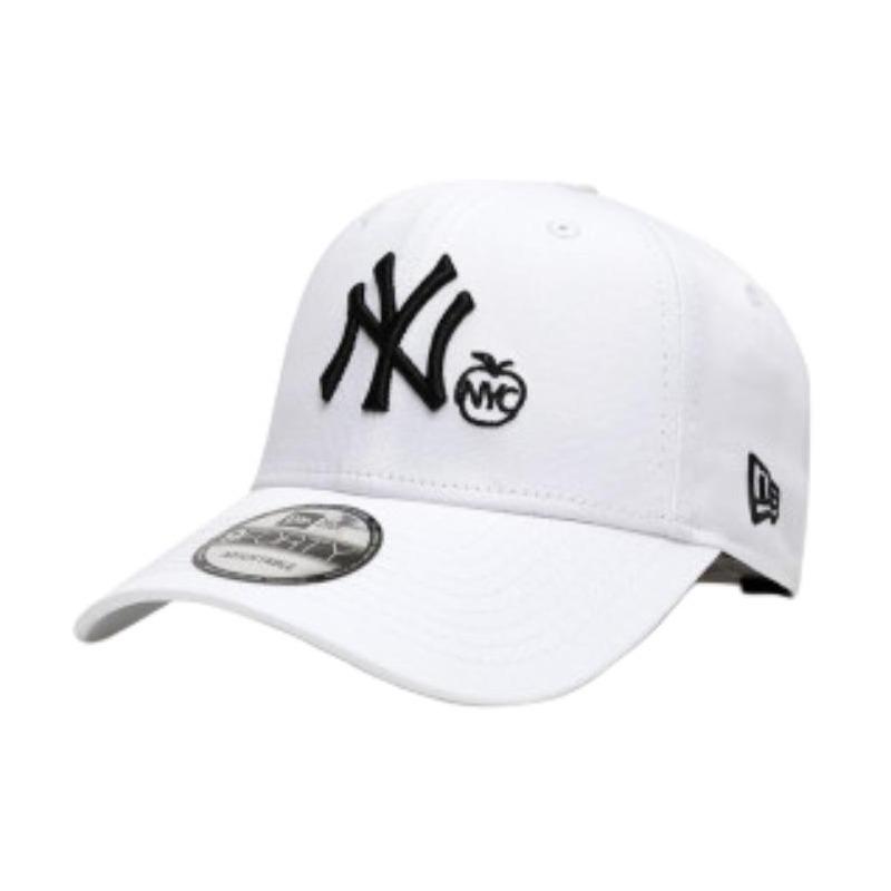 New Era Logo Logo Cotton Peaked Cap Unisex Couple Style White 12836687