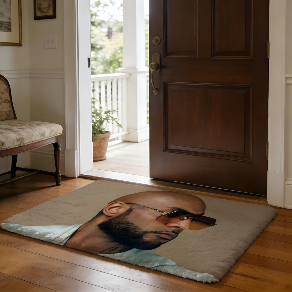 Rapper BBooba Floor Mat Soft Flannel Absorbent Mat Non-Slip Rug Home Bedroom Bathroom