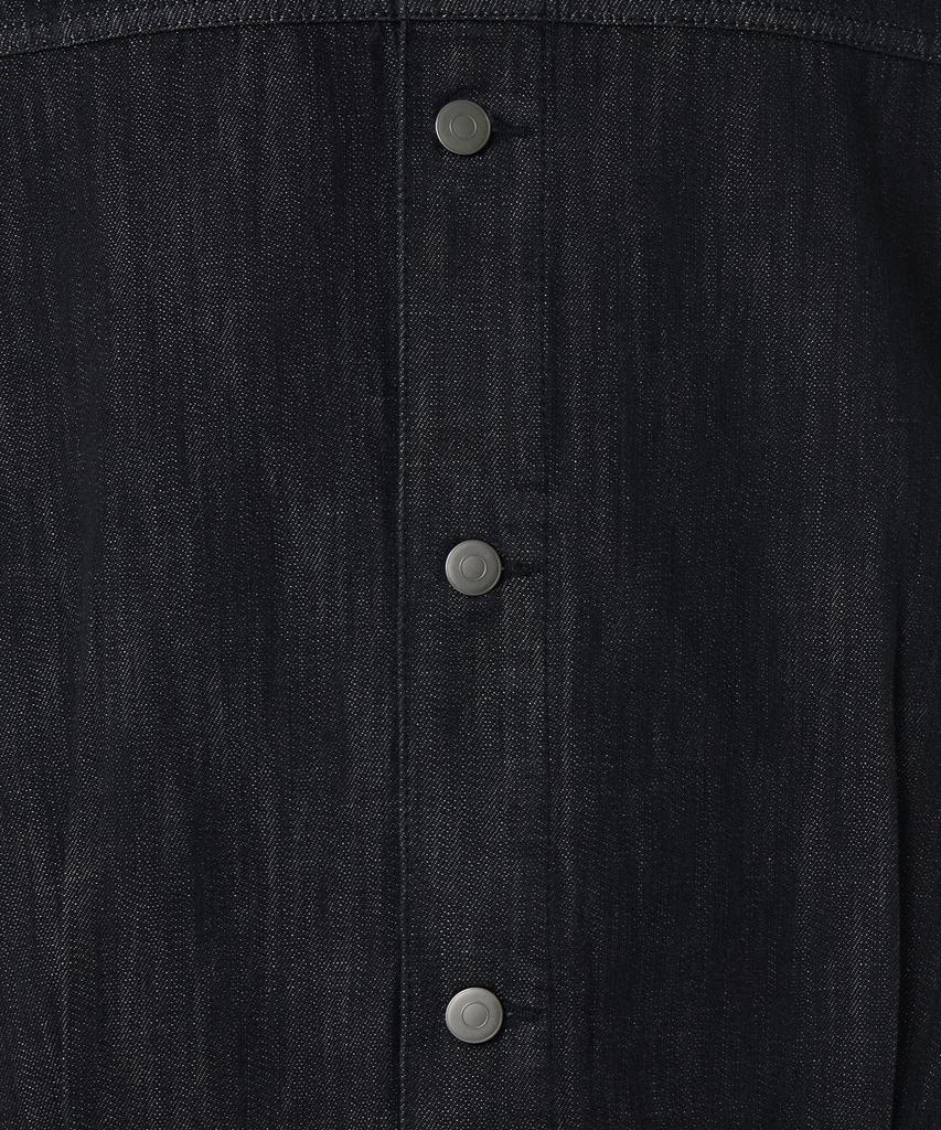 Musinsa Standard Linen-Like Minimal Denim Trucker Jacket [Raw Black]