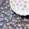 20 шт. Смешанные смоляные charms для нейл-арта, маленькие разноцветные цветочные дизайны, светящиеся charms, стразы, DIY поделки для ногтей, 3D-декор