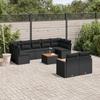 VidaXL Garden Lounge Set with Cushions 10 Pcs, Patio Sofas, Patio Furniture Set, Outdoor Furniture, Black 3258695