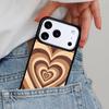 Latte Love Groovy Coffee Heart Pink Phone Case for iPhone 17ProMax 12 13 14 15 16e 17 Pro Max Plus Air Cover