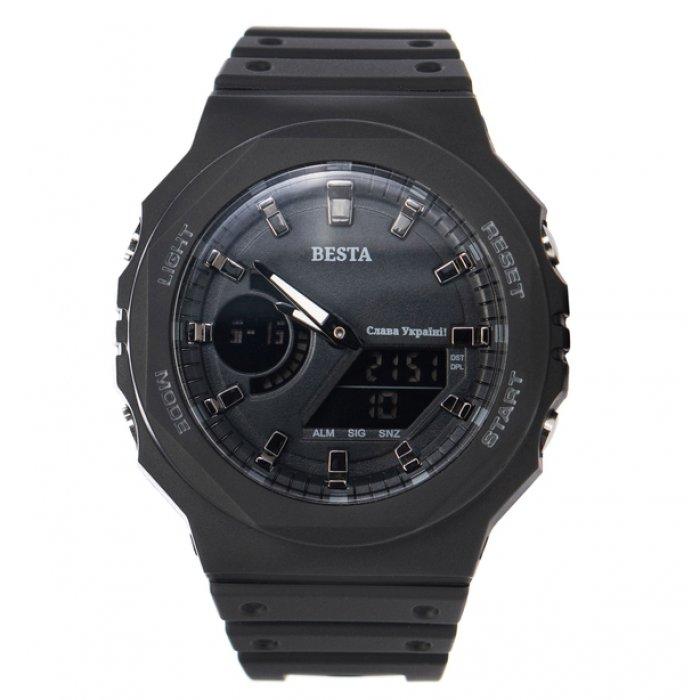 Men's Sports Tactical Watch Besta Jocker Black with Stopwatch and Alarm Clock