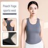 Notting Peach Высокоэластичный фиксированный чашечный жилет для йоги с круглым вырезом и плотной посадкой для женщин