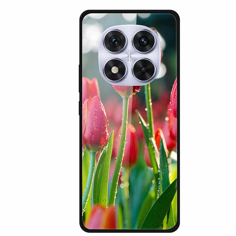 Закаленное Стекло Чехол Для Redmi Note 14 Pro Coque 14Pro Цветы Чехлы Для Телефона Для Xiaomi Redmi Note14 Pro Жесткий Задний Чехол Funda
