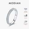 MODIAN Потрясающие Прямоугольные Кольца с Муассанитом Цвета D, Штабелируемые Кольца из Серебра 925 Пробы, Кольца Вечности для Женщин, Тонкие Ювелирные Изделия